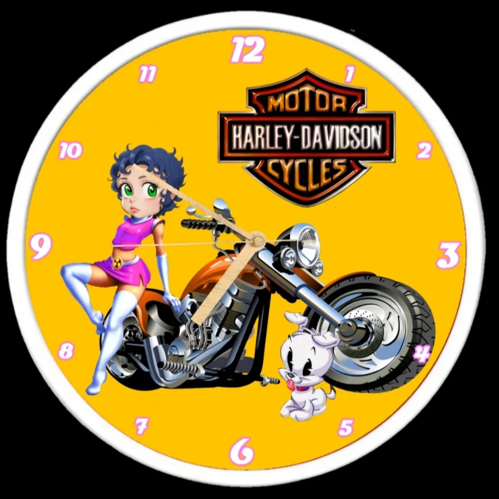 Harley Davidson Betty Boop clock